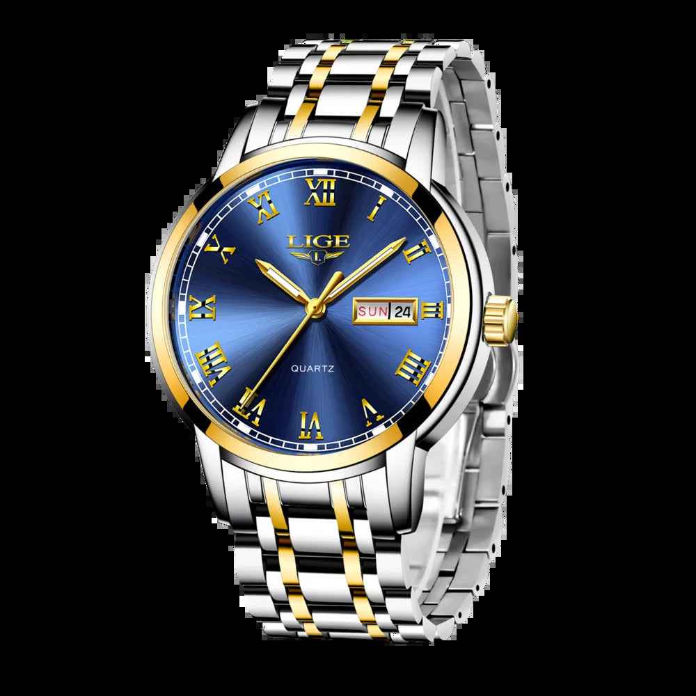 Quality Luxury Quartz Wristwatches for Women and Men Silver-Gold